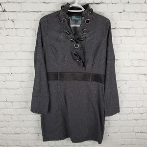 PUDDING | polka-dot long sleeve button dress